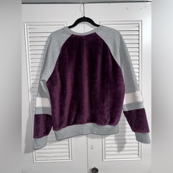 Champion Women's Super Fleece Faux Fur Piecing Crew‎ Sweatshirt Women's Size L - Picture 7 of 8